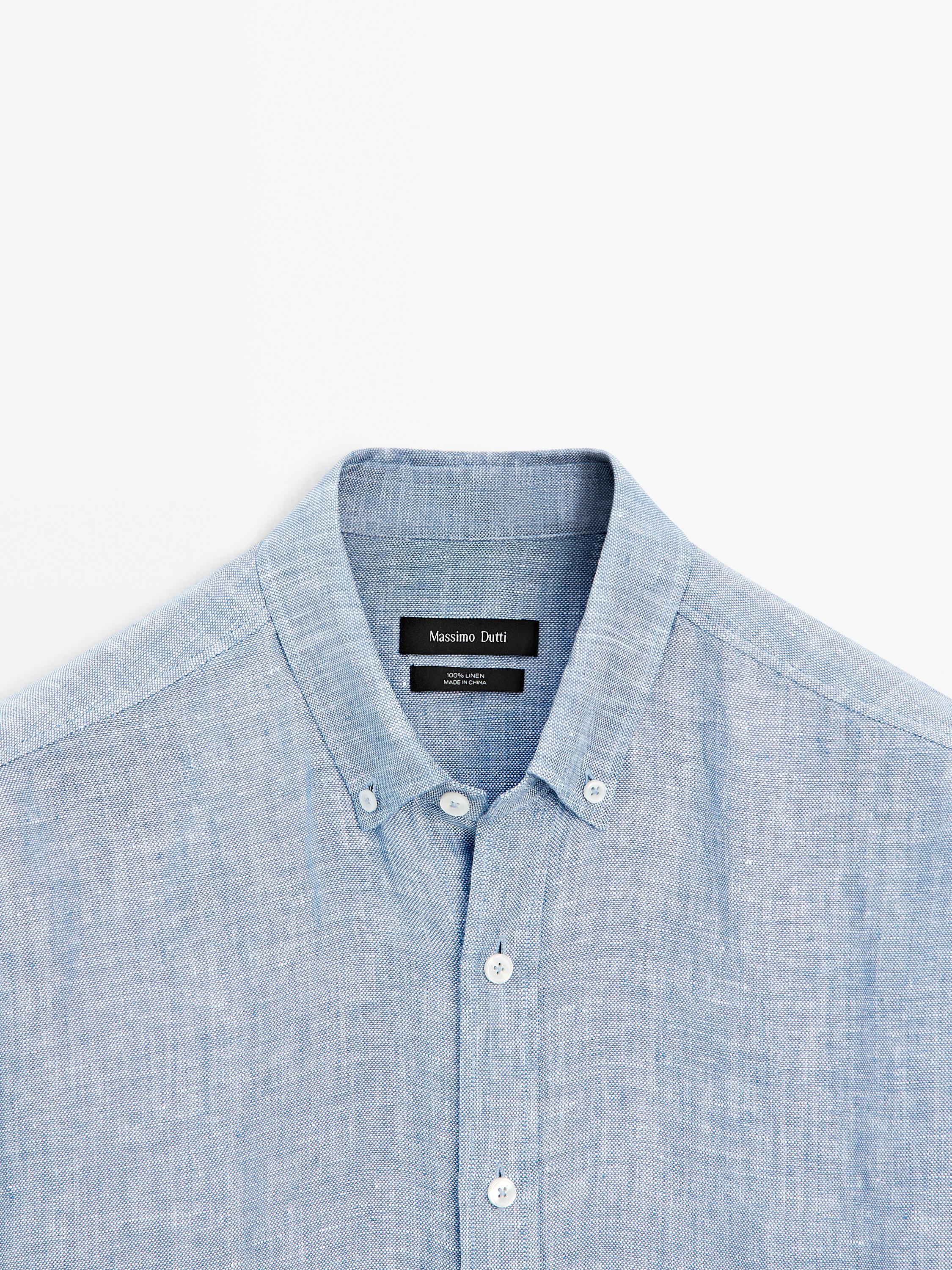 Chemise oxford regular fit 100 % lin